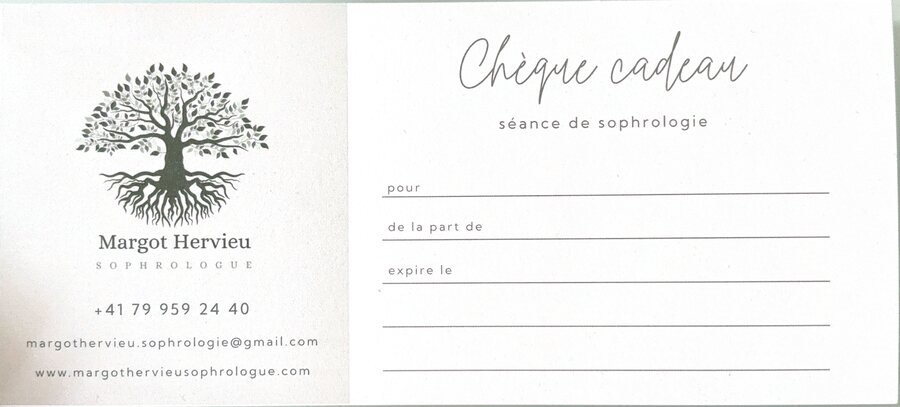 Le chèque cadeau Margot Hervieu, séance de sophrologie